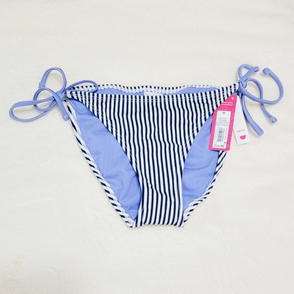 2/$20 Navy Stripe Hipster Swim Bottoms* NWT* Sz M*
